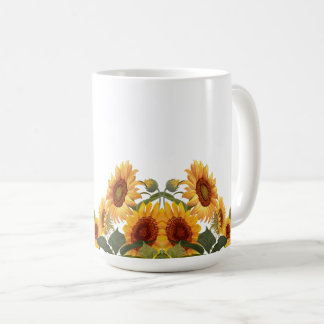 Real Yellow Sunflowers  Mug Koffiemok
