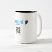 RealBird Merch - Tweekleurige Koffiemok (Voorkant rechts)