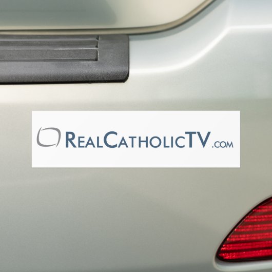 RealCatholicTV.com Bumpersticker (Op auto)