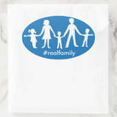 #realfamily Oval Sticker met traditionele waarden (Tas)