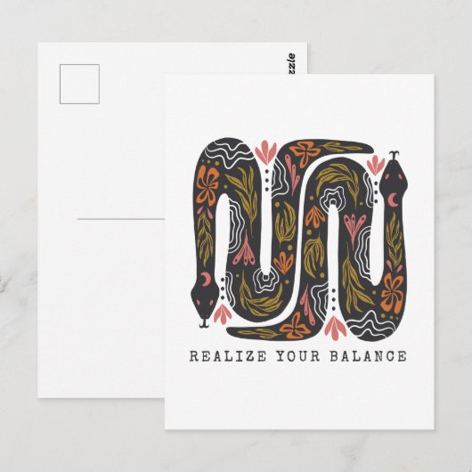 Realiseer je balans in de Floral Briefkaart (Voorkant / Achterkant)