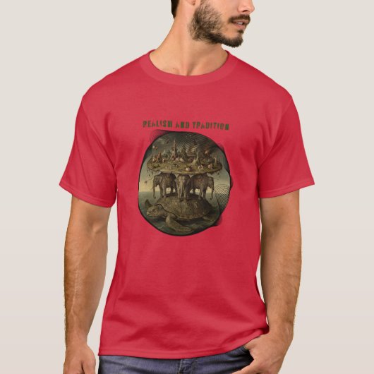 Realism and Tradition Ironic Art: Surreal Medieval T-shirt (Voorkant)