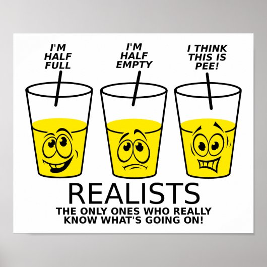 Realist Cup Grappige Poster (Voorkant)