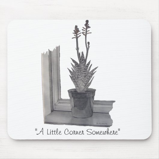 realist nog levenstekening aloe vera pot plant muismat (Voorkant)