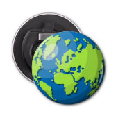 Realistic 3D Globe Design Earth Planet Art Button Flesopener (Voorkant)