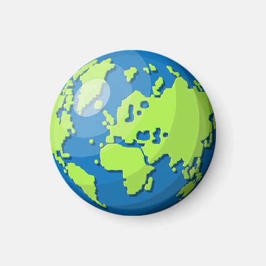 Realistic 3D Globe Design Earth Planet Art Magneet (Voorkant)