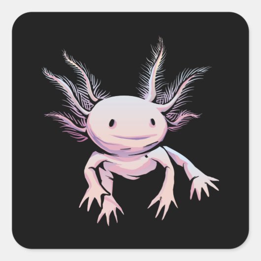 Realistic Axolotl Animal Vierkante Sticker (Voorkant)