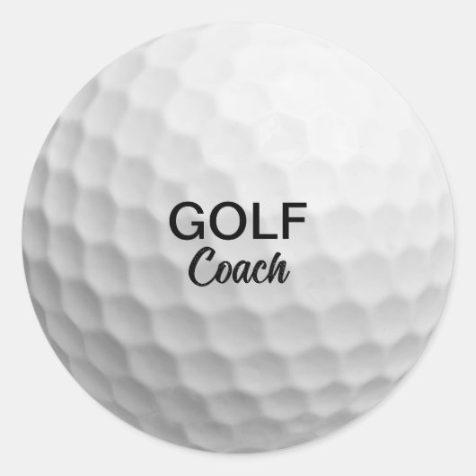 Realistic Ball | Golf Coach Ronde Sticker (Voorkant)