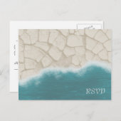 Realistic Beach RSVP: voor en achter Uitnodiging Briefkaart (Voorkant / Achterkant)
