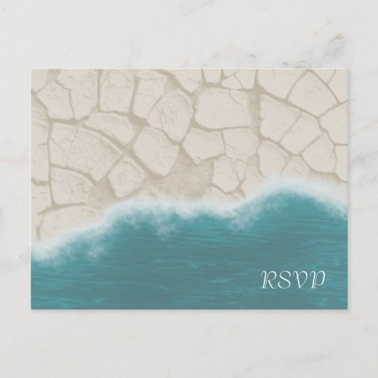 Realistic Beach RSVP: voor en achter Uitnodiging Briefkaart (Voorkant)