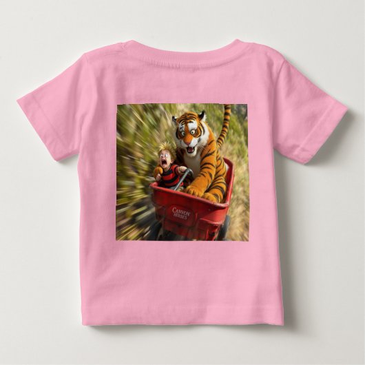 Realistic Calvin and Hobbes Baby Tee (Achterkant)