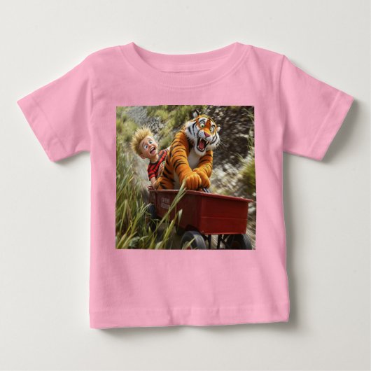 Realistic Calvin and Hobbes Baby Tee (Voorkant)