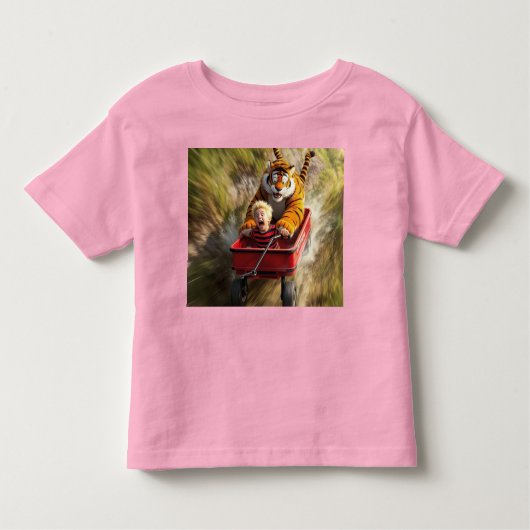 Realistic Calvin and Hobbes Toddler Tee Kinder Shirts (Voorkant)