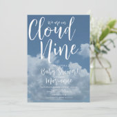 Realistic Clouds Cloud Nine Baby Shower   Kaart (Staand voorkant)