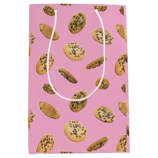Realistic Cookie Pattern Gift Bag Medium Cadeauzakje (Voorkant)
