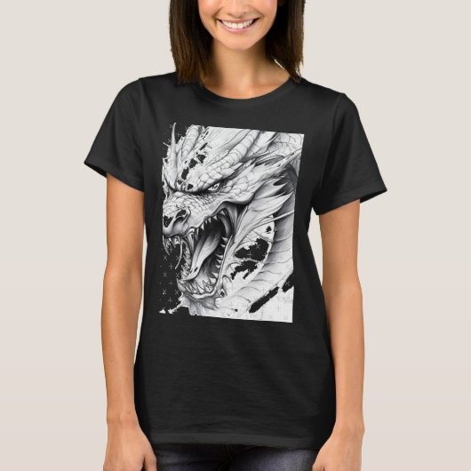 Realistic Dragon Drawing Sticker1  T-shirt (Voorkant)