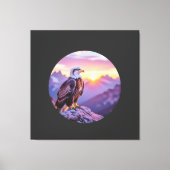 Realistic Eagle on Rock – Majestic Wildlife Scene Canvas Afdruk (Voorkant)