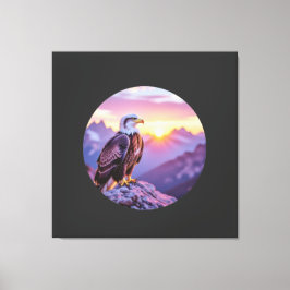 Realistic Eagle on Rock – Majestic Wildlife Scene Canvas Afdruk
