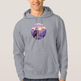 Realistic Eagle on Rock – Majestic Wildlife Scene Hoodie
