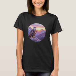 Realistic Eagle on Rock – Majestic Wildlife Scene T-shirt