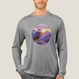 Realistic Eagle on Rock – Majestic Wildlife Scene Tri-Blend Shirt