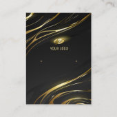 Realistic elegant Black Gold Hair Earring Display Visitekaartje (Voorkant)