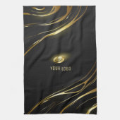 Realistic elegant Black Gold Hair Style Theedoek (Verticaal)