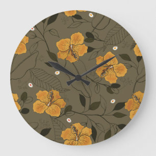 Realistic Flowers:  naadloos Grote Klok