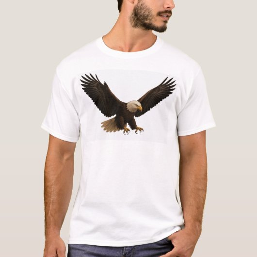 Realistic Flying Eagle – Bold Wildlife T-Shirt Des (Voorkant)