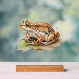Realistic Frog Desk Sign Natuur Geïnspireerd Decor