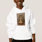 Realistic Funny Cat Eating Ramen | Graphic Tee (Voorkant)