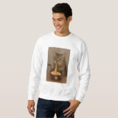 Realistic Funny Cat Eating Ramen | Graphic Tee Trui (Voorkant volledig)