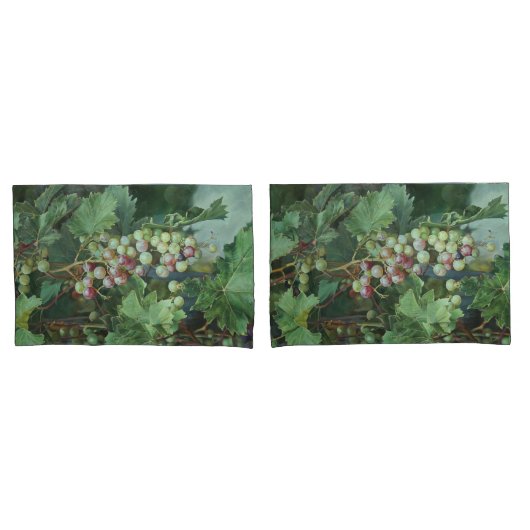 Realistic Grape Vine with Leaves – Fine Art Kussensloop (Voorkant-Set)