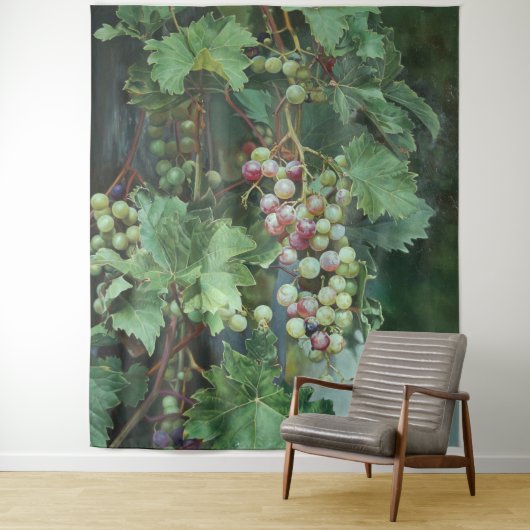 Realistic Grape Vine with Leaves – Fine Art Wandkleed (In situ)