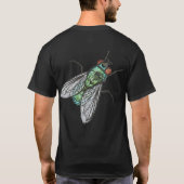 Realistic Green Bottle house Fly    T-shirt (Achterkant)