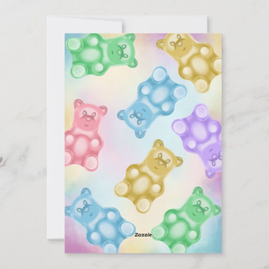 Realistic Gummy Beer Baby shower Party Invitation Feestdagenkaart (Achterkant)