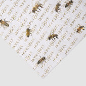 Realistic HoneyBees Gold Beekeeper's Tissue Paper Tissuepapier (Detail)