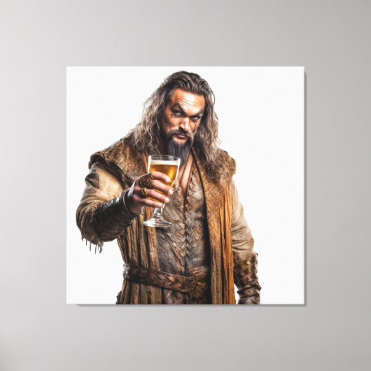 Realistic illustration of Jason Momoa Canvas Afdruk (Voorkant)