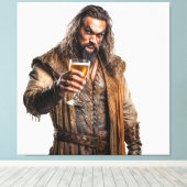 Realistic illustration of Jason Momoa Canvas Afdruk (Insitu (Houten vloer))