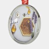 Realistic Lavender Honeycomb Bee Natural Premium Metalen Ornament (Links)