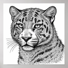 Realistic Leopard Print Skin/Fur Coloring Template