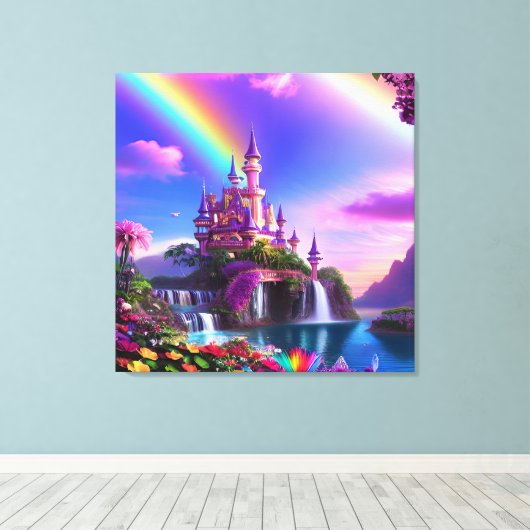 Realistic Magical Landscape Canvas Print (Insitu (Houten vloer))