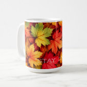 Realistic Maple Leaf Personalized Quote Autumn Mug Koffiemok (Voorkant links)