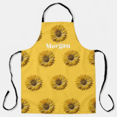 Realistic Minimal Sunflower Pattern Custom Apron Schort (Voorkant)
