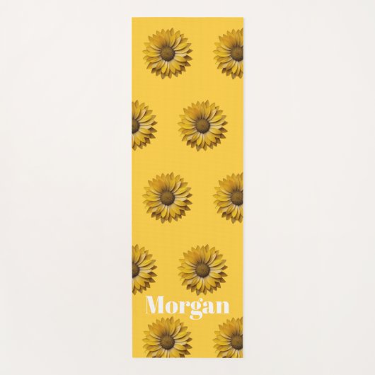 Realistic Minimal Sunflower Pattern Custom Apron Yogamat (Voorkant)