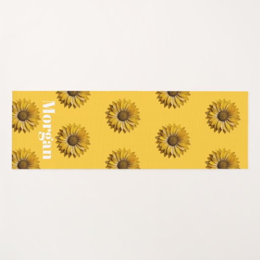 Realistic Minimal Sunflower Pattern Custom Apron Yogamat (Voorkant (horizontaal))