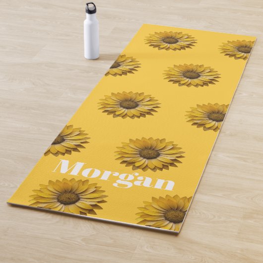 Realistic Minimal Sunflower Pattern Custom Apron Yogamat (In situ)