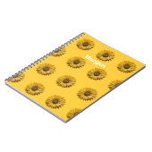 Realistic Minimal Sunflower Pattern Custom Notitieboek (Linkerzijde)