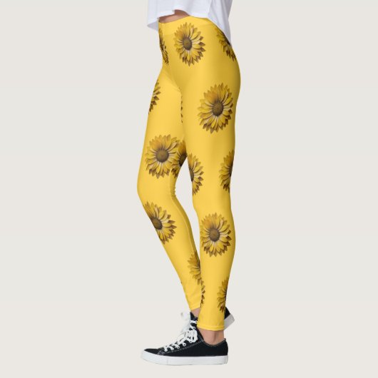 Realistic Minimal Sunflower Pattern Leggings (Links)