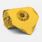 Realistic Minimal Sunflower Pattern Stropdas (Opgerold)